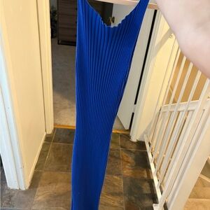 Sexy Royal Blue Bodycon Midi Dress—Backless